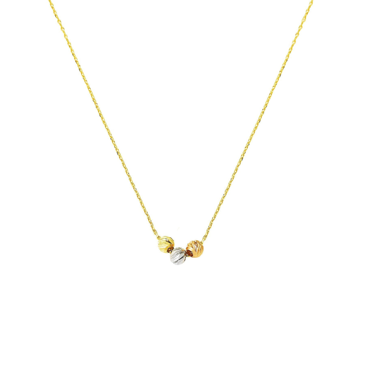 14K Yellow Gold Colored Bead Chain Necklace