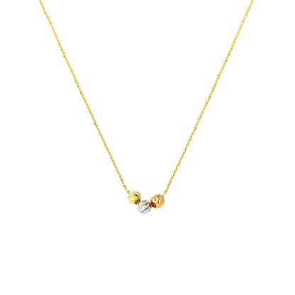 14K Yellow Gold Colored Bead Chain Necklace