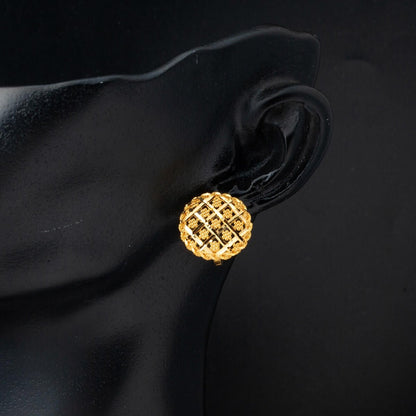 22K Yellow Gold Flower of Life Necklace and Earrings Jewelry Set