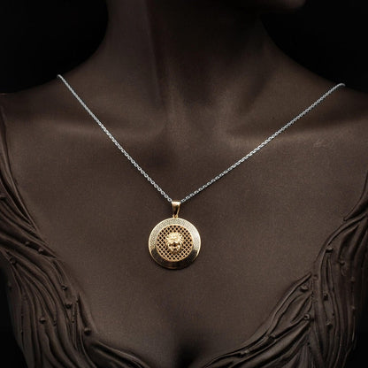 14K Yellow Gold Lion Medallion Pendant