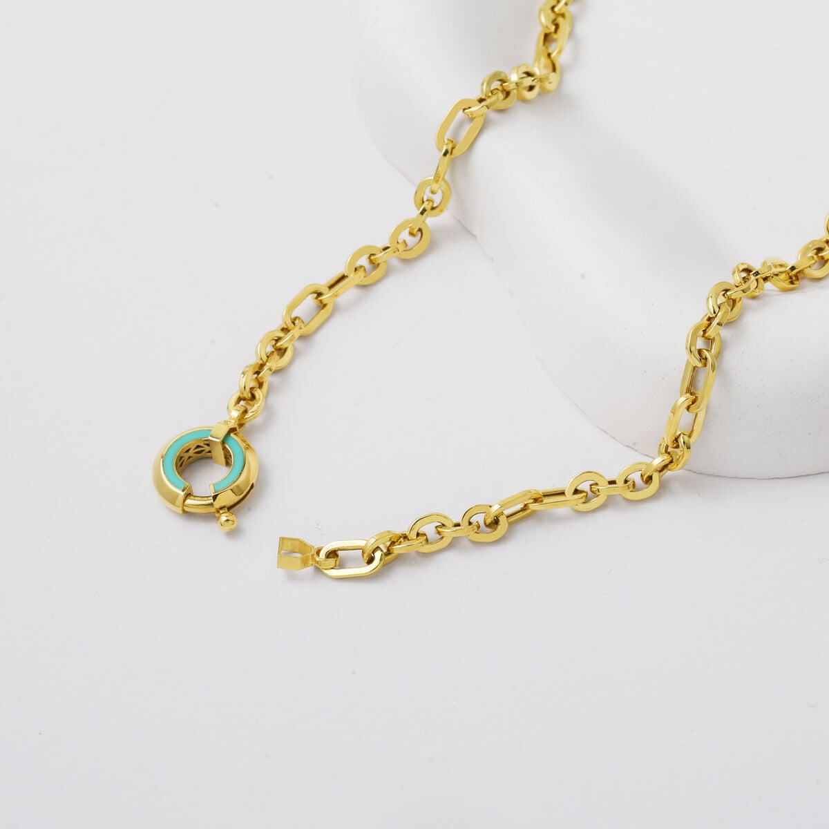 14K Yellow Gold Turkuaz Hoop Jewelry Set
