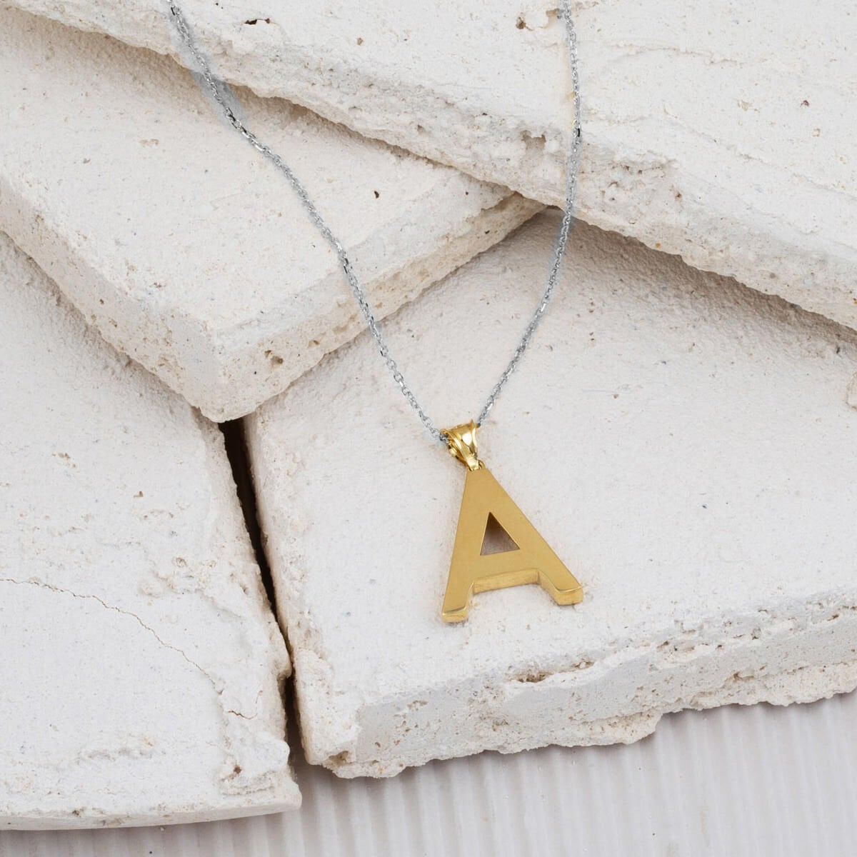 14K Yellow Gold Classic Initial A Pendant