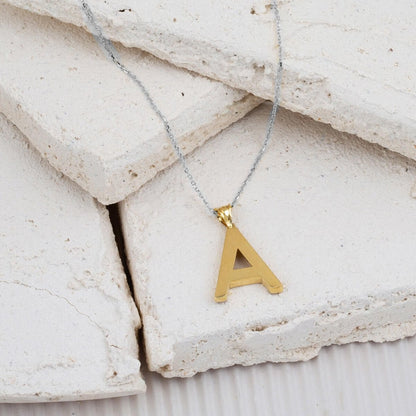 14K Yellow Gold Classic Initial A Pendant