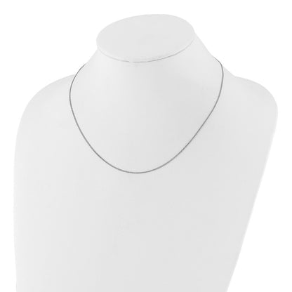 3 Inch 14K White Gold Adjustable 1.2 mm D/C Double Curb Chain Necklace