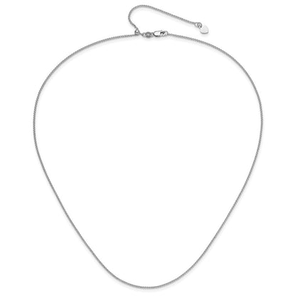 3 Inch 14K White Gold Adjustable 1.2 mm D/C Double Curb Chain Necklace