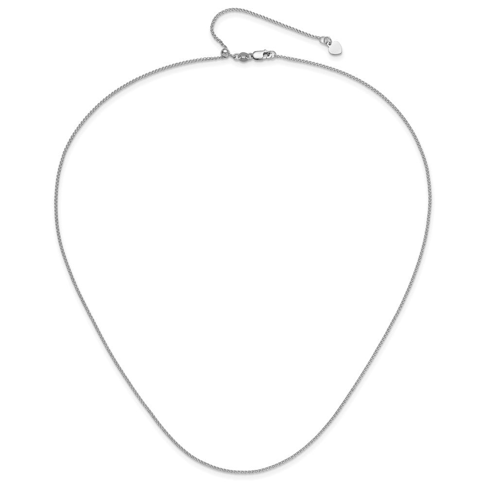 22 Inch 14K White Gold Adjustable 1.2 mm D/C Double Curb Chain Necklace