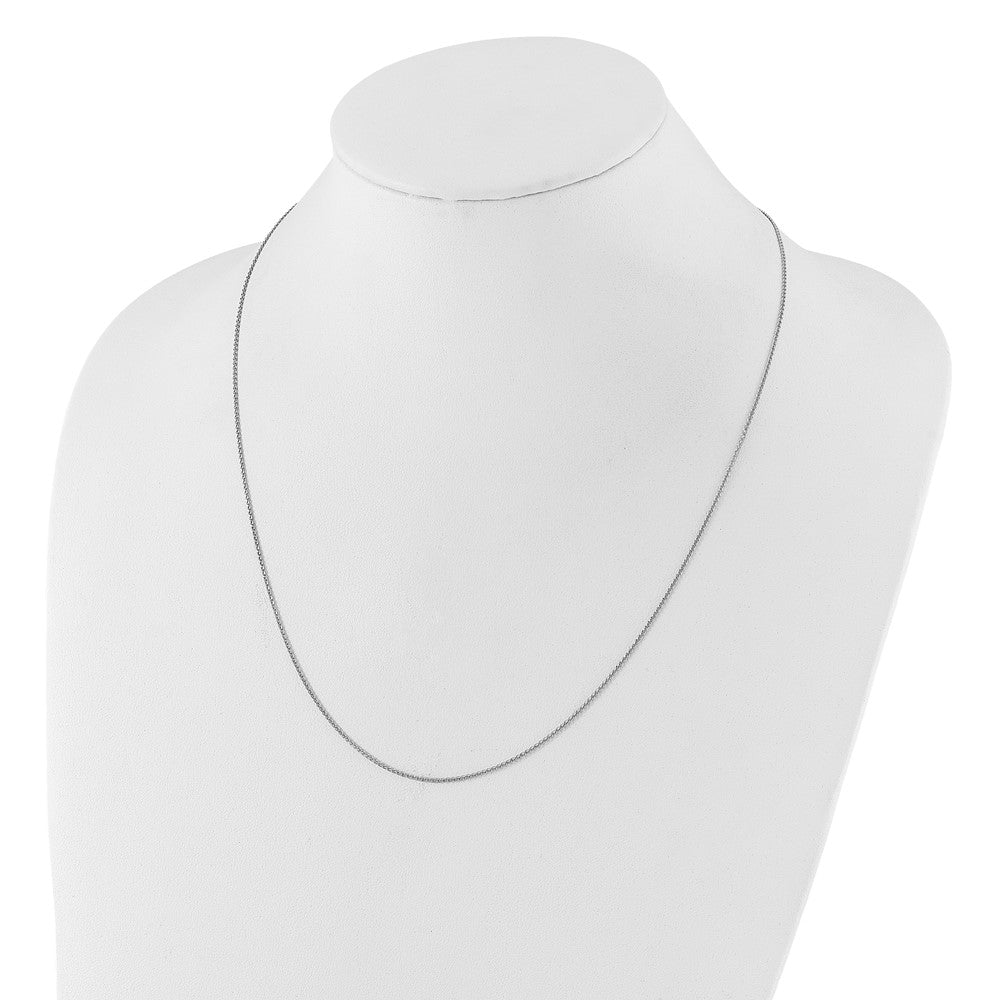 22 Inch 14K White Gold Adjustable 1.2 mm D/C Double Curb Chain Necklace