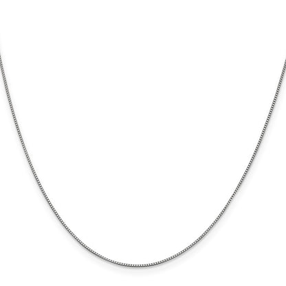 24 Inch 14K White Gold .7mm Box With Lobster Clasp Chain Necklace