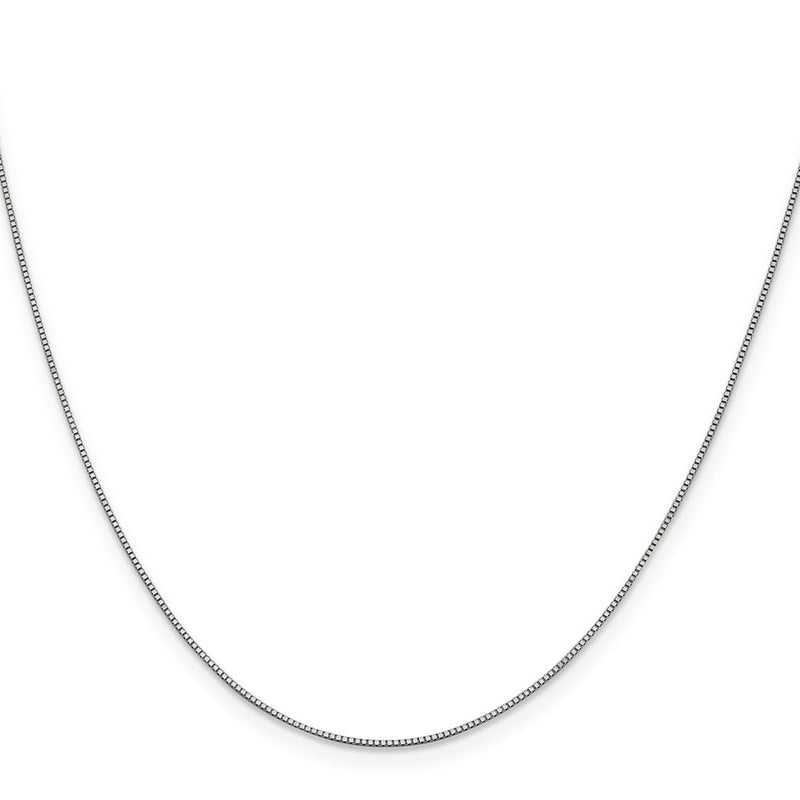 22 Inch 14K White Gold .7mm Box With Lobster Clasp Chain Necklace