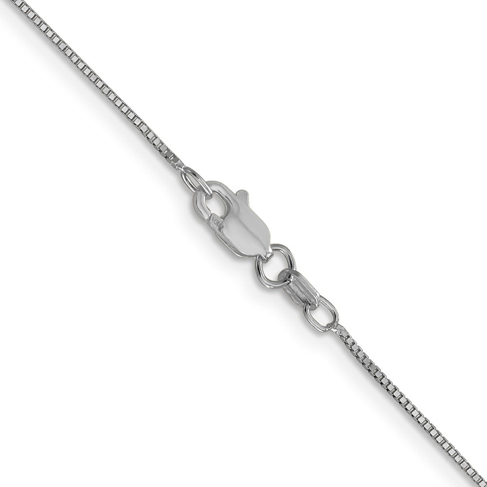3 Inch 14K White Gold .7mm Box With Lobster Clasp Chain Necklace