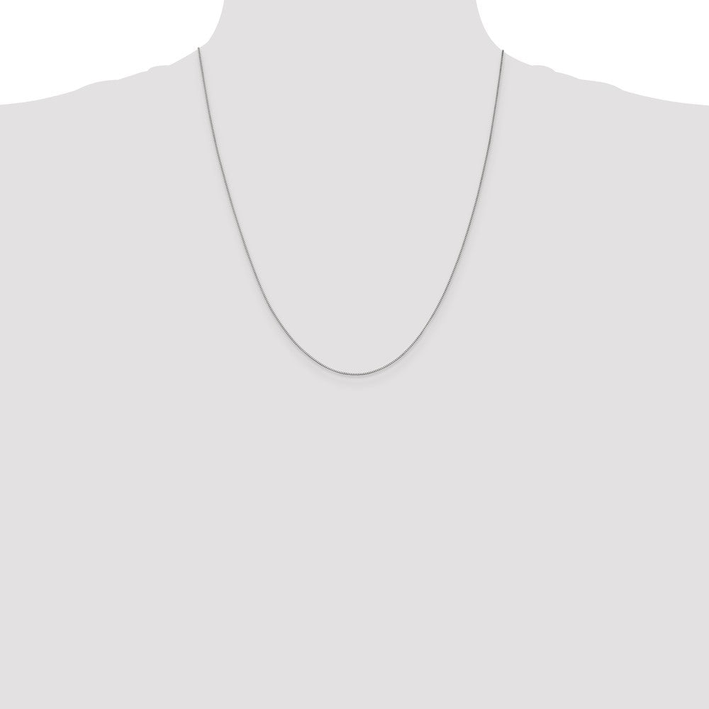22 Inch 14K White Gold .7mm Box With Lobster Clasp Chain Necklace