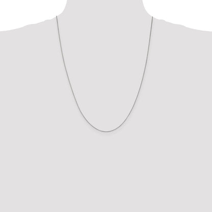 24 Inch 14K White Gold .7mm Box With Lobster Clasp Chain Necklace