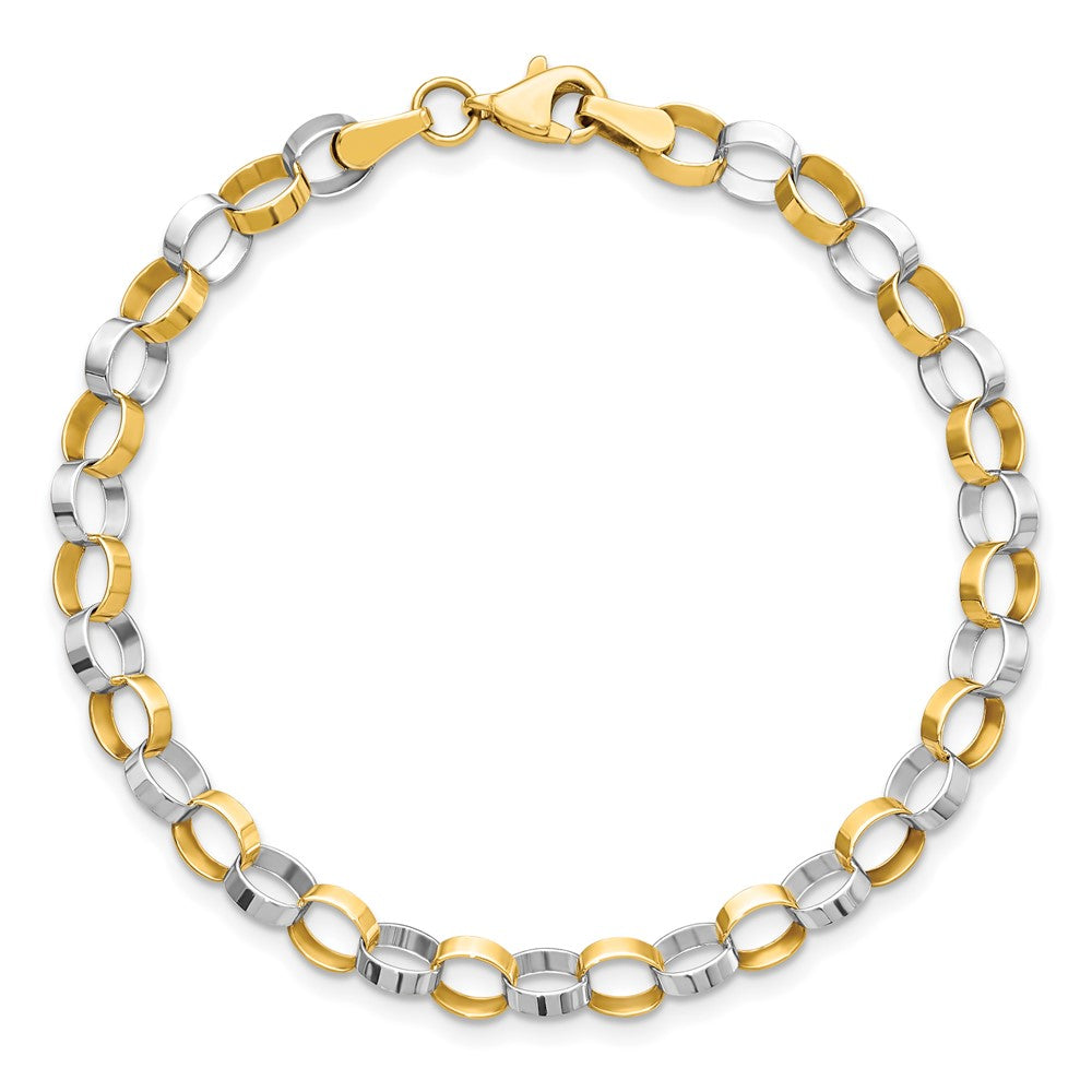 14K Two Tone Polished Bracelet