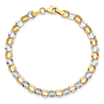 14K Two Tone Polished Bracelet