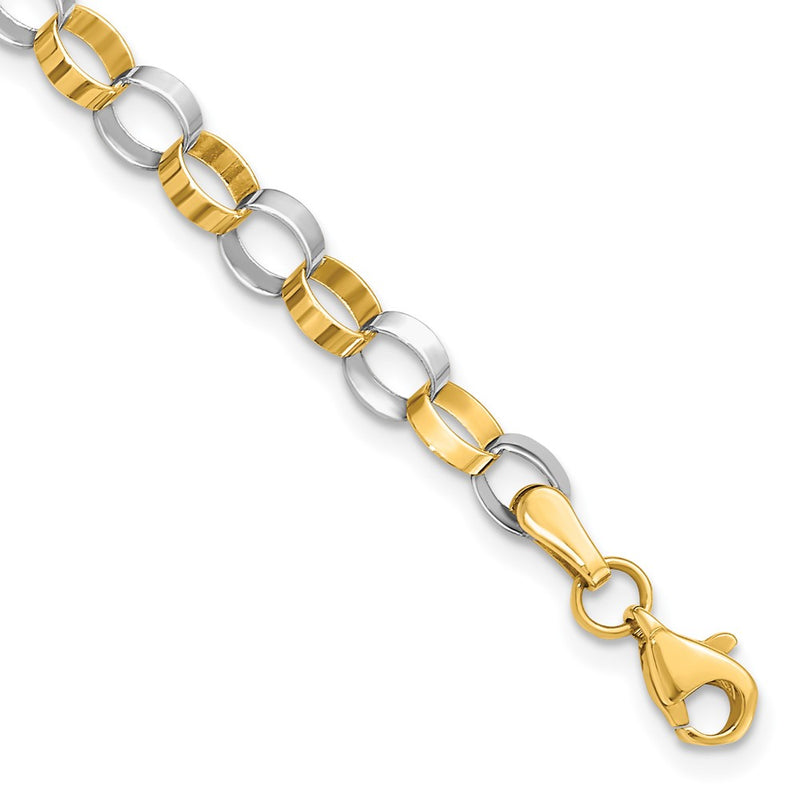 14K Two Tone Polished Bracelet