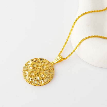 14K Yellow Gold Sparkling Drop Necklace