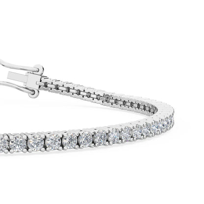 4.0 ct. tw. Classic Four-Prong Lab Grown Diamond Tennis Anklet Bracelet in 18K White Gold