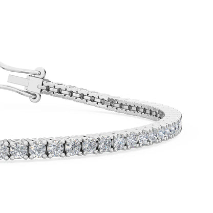 4.0 ct. tw. Classic Four-Prong Natural Diamond Tennis Anklet Bracelet in 18K White Gold