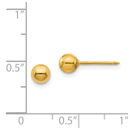 14K Yellow Gold 5mm Ball Post Earrings
