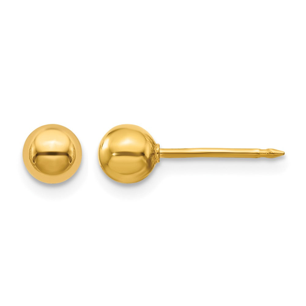 14K Yellow Gold 5mm Ball Post Earrings