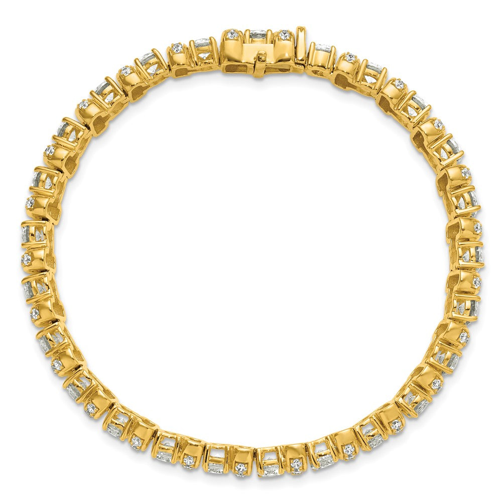 14K Yellow Gold 7 3/4 carat Lab Grown Diamond VS/SI+ G+ Complete Fashion Tennis Bracelet