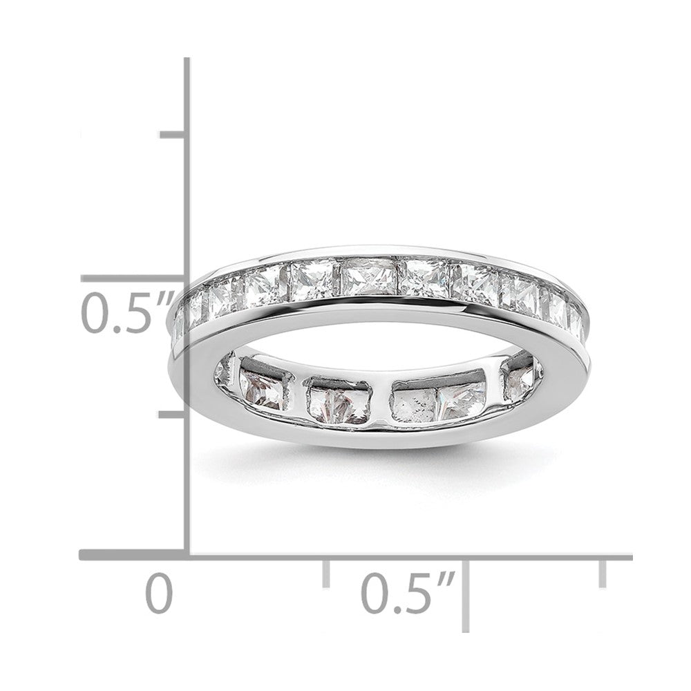 14K White Gold Polished Size 4 Channel-set 2 carat Princess Diamond Complete Eternity Wedding Band Ring