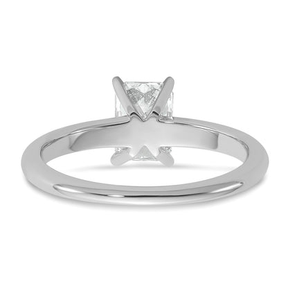 14K White Gold 1 carat Certified Lab Grown Diamond VS+ F+ Radiant Solitaire Complete Engagement Ring