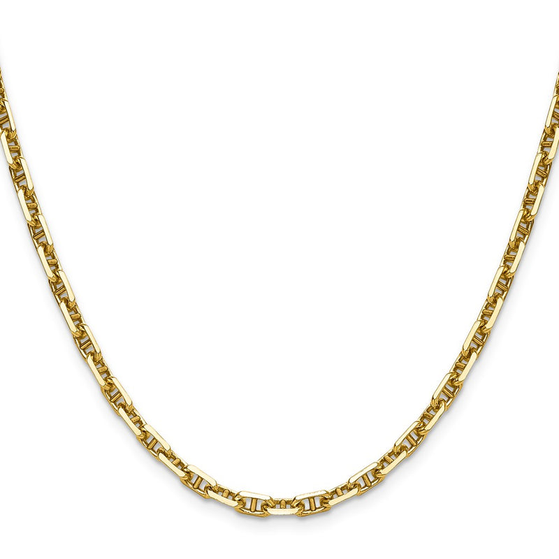 14K Yellow Gold 4.1mm D/C Mariner Anchor Chain Necklace