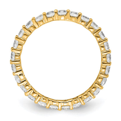 14K Yellow Gold Polished Size 4.5 Shared Prong 1 carat Diamond Complete Eternity Wedding Band Ring