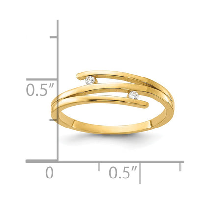14K Yellow Gold Polished CZ Fashion Ring