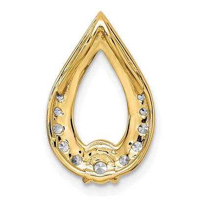 14K Yellow Gold Polished 1/2 carat Diamond Teardrop Chain Slide