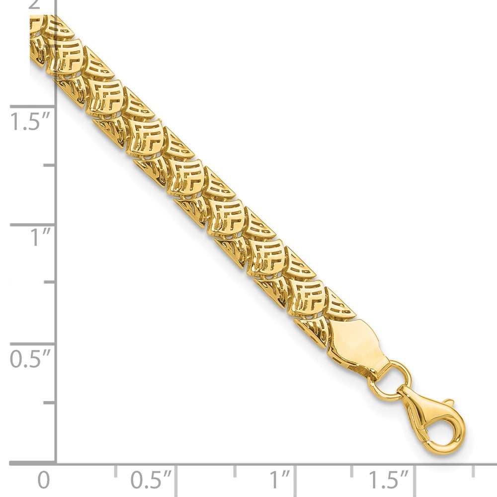 10K Yellow Gold Polished Fancy Mermaid Pattern w/1in ext. Bracelet