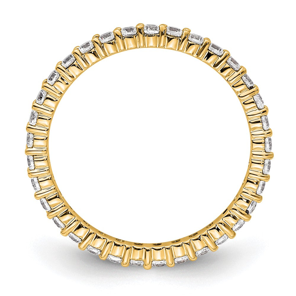 14K Yellow Gold Polished Size 4.5 Shared Prong 1/2 carat Diamond Complete Eternity Wedding Band Ring