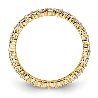 14K Yellow Gold Polished Size 4.5 Shared Prong 1/2 carat Diamond Complete Eternity Wedding Band Ring