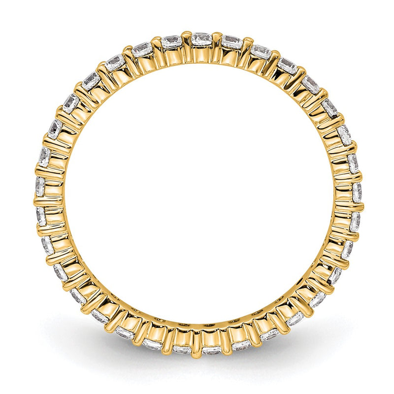 14K Yellow Gold Polished Size 4.5 Shared Prong 1/2 carat Diamond Complete Eternity Wedding Band Ring