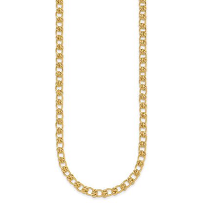 14K Yellow Gold Polished and Textured 5.0mm Fancy Knot Link 7.5 Inch Bracelet