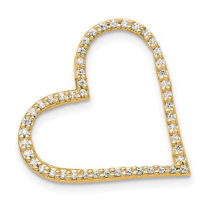 14K Yellow Gold 1/6 carat Diamond Heart Chain Slide