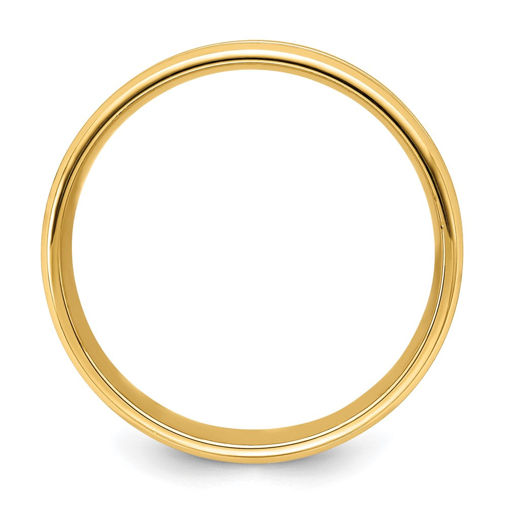 14K Yellow Gold 6mm Standard Weight Comfort Fit Brushed Satin with Center Groove Wedding Band Ring