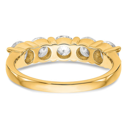 True Origin 14K Yellow Gold 1 7/8 carat Lab Grown Diamond VS+ F+ Complete Round Five Stone Ring