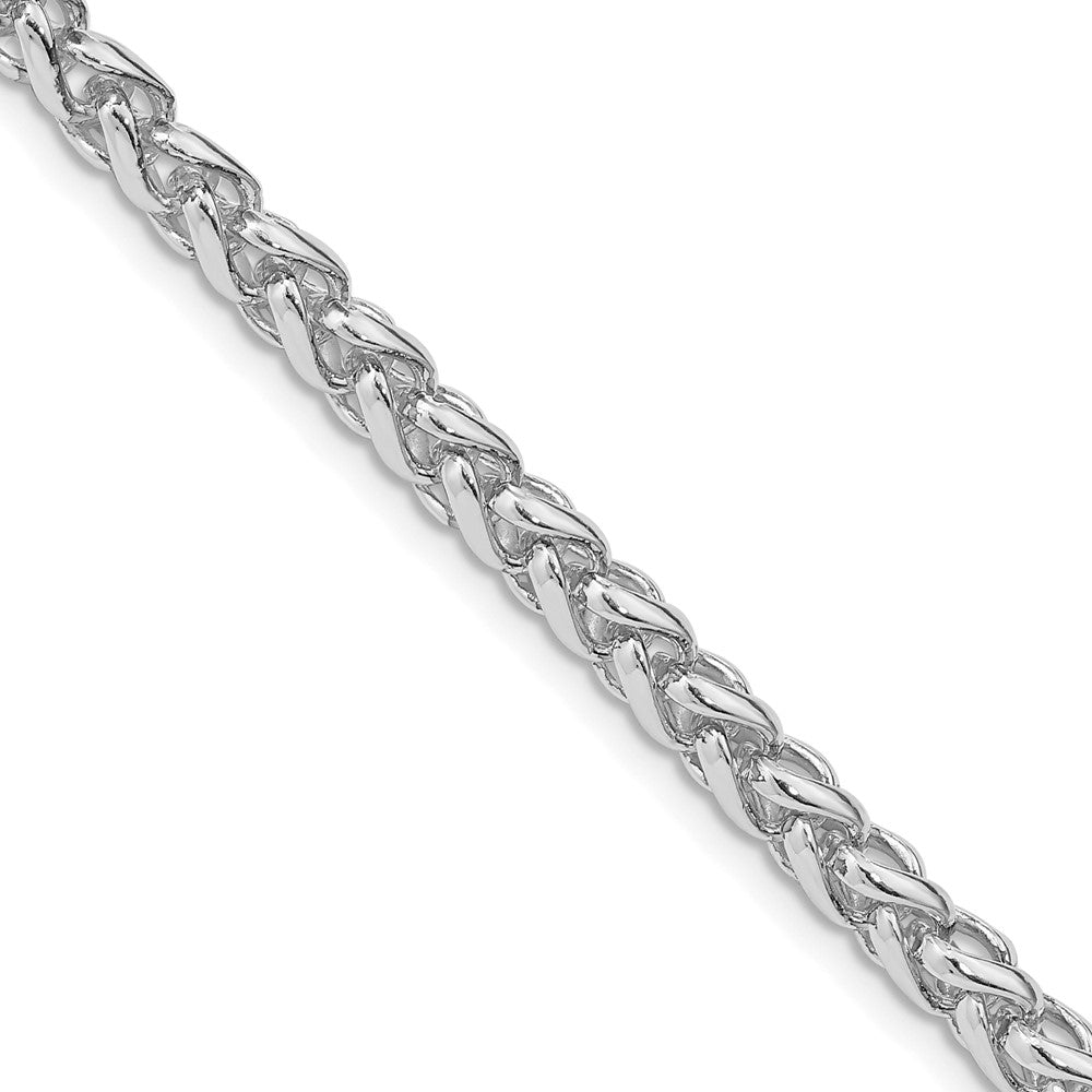 Sterling Silver Rhodium-plated 5mm Round Spiga 22 Inch Chain