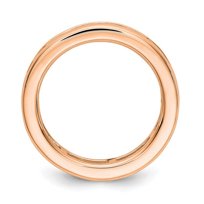 14K Rose Gold Polished 2ct Channel Set Diamond Eternity Wedding Band Ring