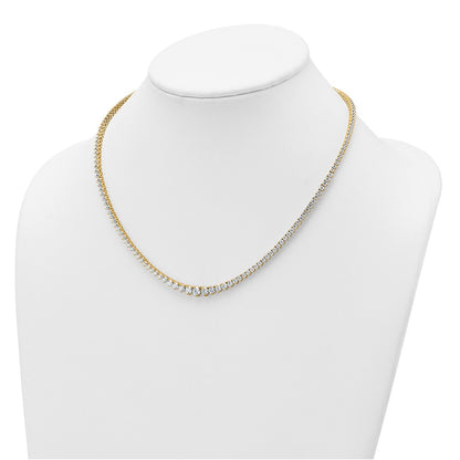 14K Yellow Gold 10 7/8 carat Lab Grown Diamond VS/SI+ G+ Complete Round 18 Inch Graduated Tennis Necklace