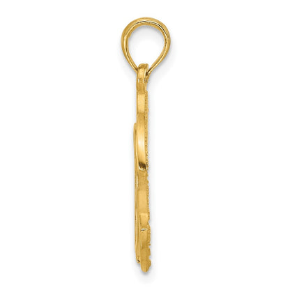 14K Yellow Gold Fancy Abstract Turtle Pendant