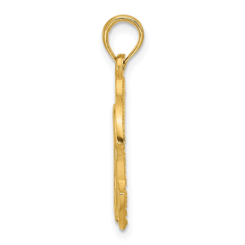 14K Yellow Gold Fancy Abstract Turtle Pendant