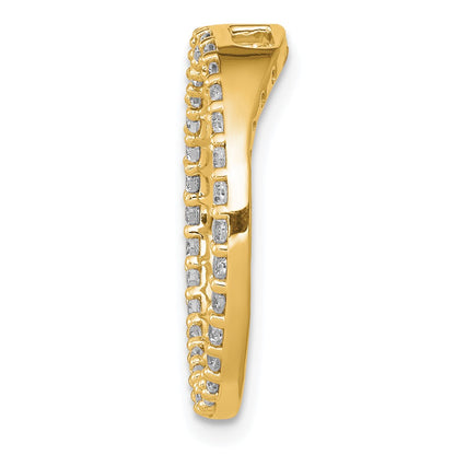 14K Yellow Gold Polished 1/2 carat Diamond Circle Chain Slide