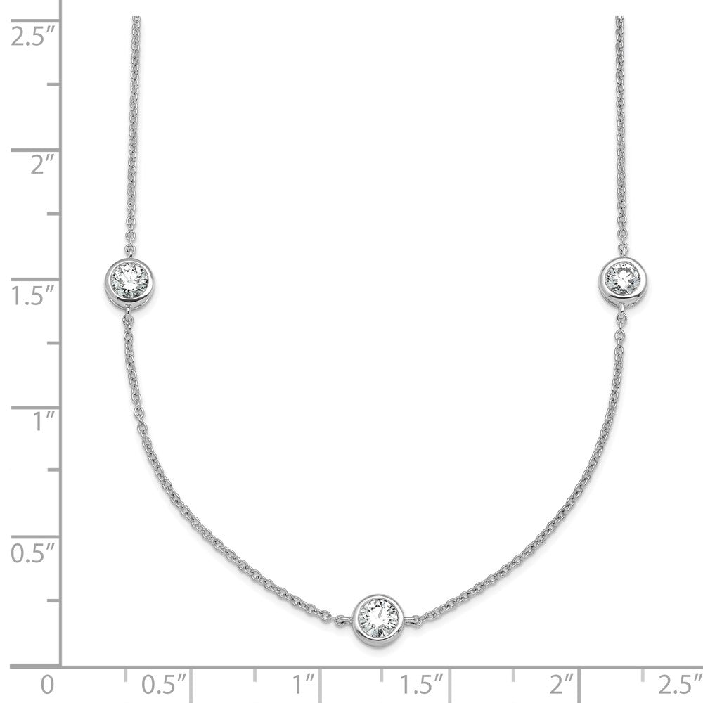 14K White Gold 1 3/4 carat Lab Grown Diamond VS/SI+ G+ Complete 16 Inch Seven Station Necklace