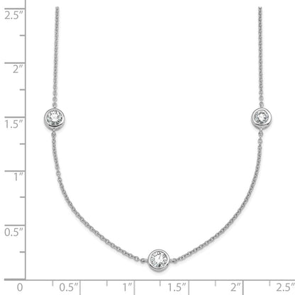 14K White Gold 1 3/4 carat Lab Grown Diamond VS/SI+ G+ Complete 16 Inch Seven Station Necklace