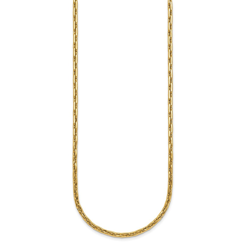 14K Yellow Gold Polished 2.9mm Fancy Link 18 Inch Necklace