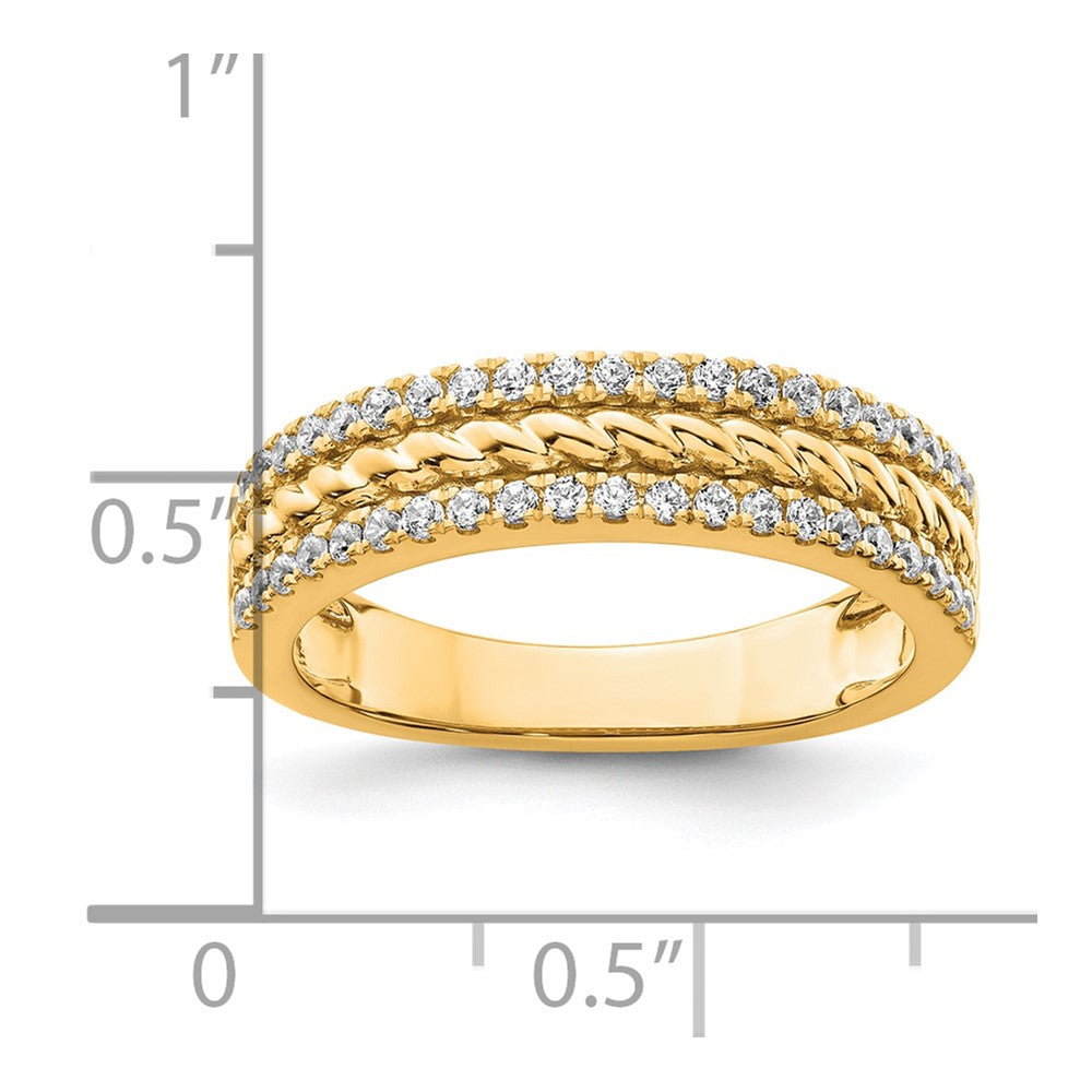 14K Yellow Gold Polished Diamond Fashion Ring
