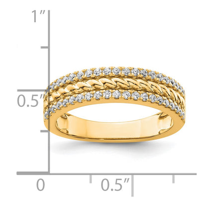 14K Yellow Gold Polished Diamond Fashion Ring